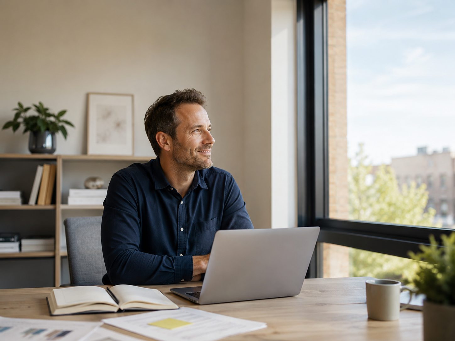 Business owner checking company records before applying for funding