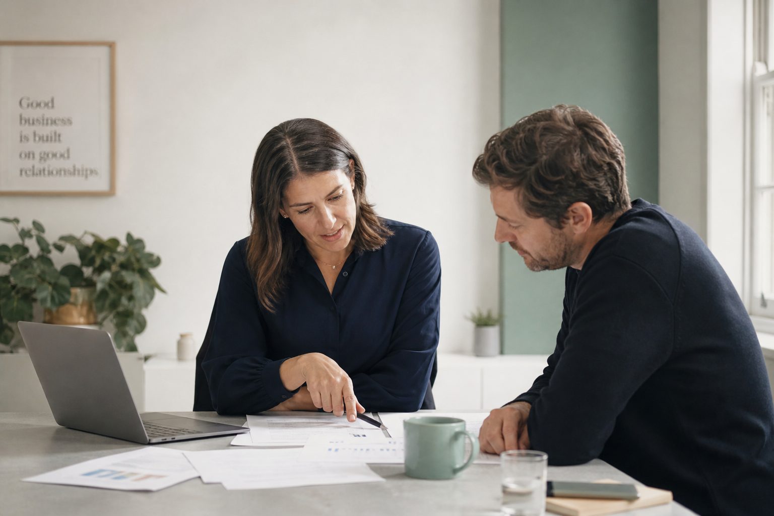 SME business owner reviewing a funding decision as lending volumes rise.